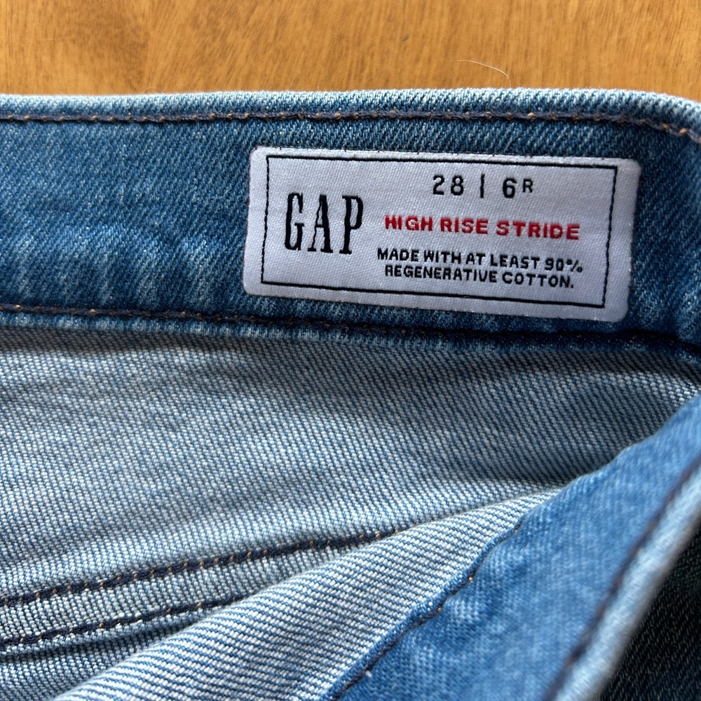 GAP High Rise Stride Wide-Leg Jeans Women’s Size 28/6 Regular. Color Medium Wash - Picture 5 of 12